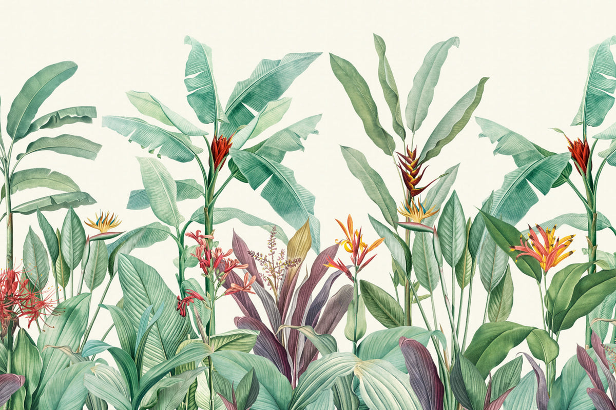 Redouté Green mural by Hovia