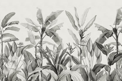 Redouté monochrome mural by Hovia