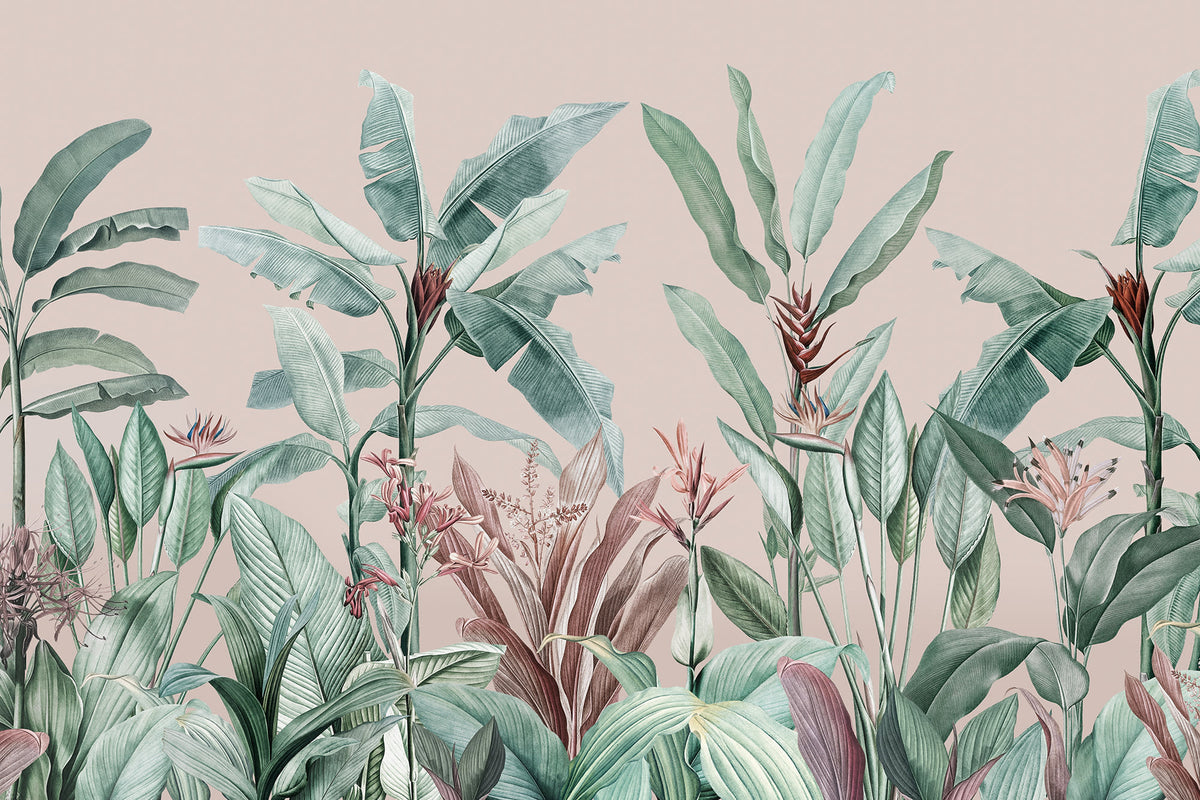 Redouté Pink mural by Hovia