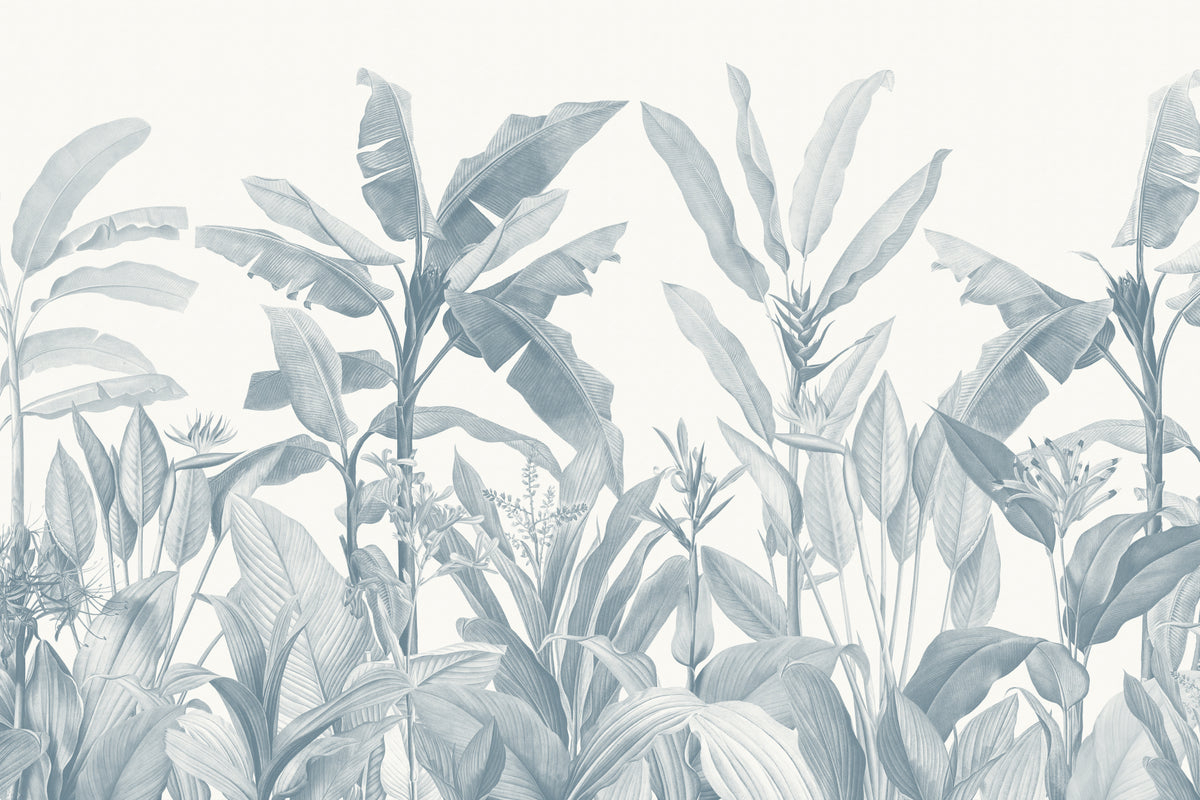Redouté Blue mural by Hovia