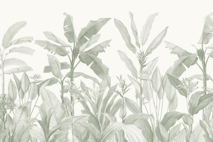 Redouté Sage Green mural by Hovia