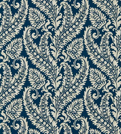 Regale Wallpaper by Clarke & Clarke Denim