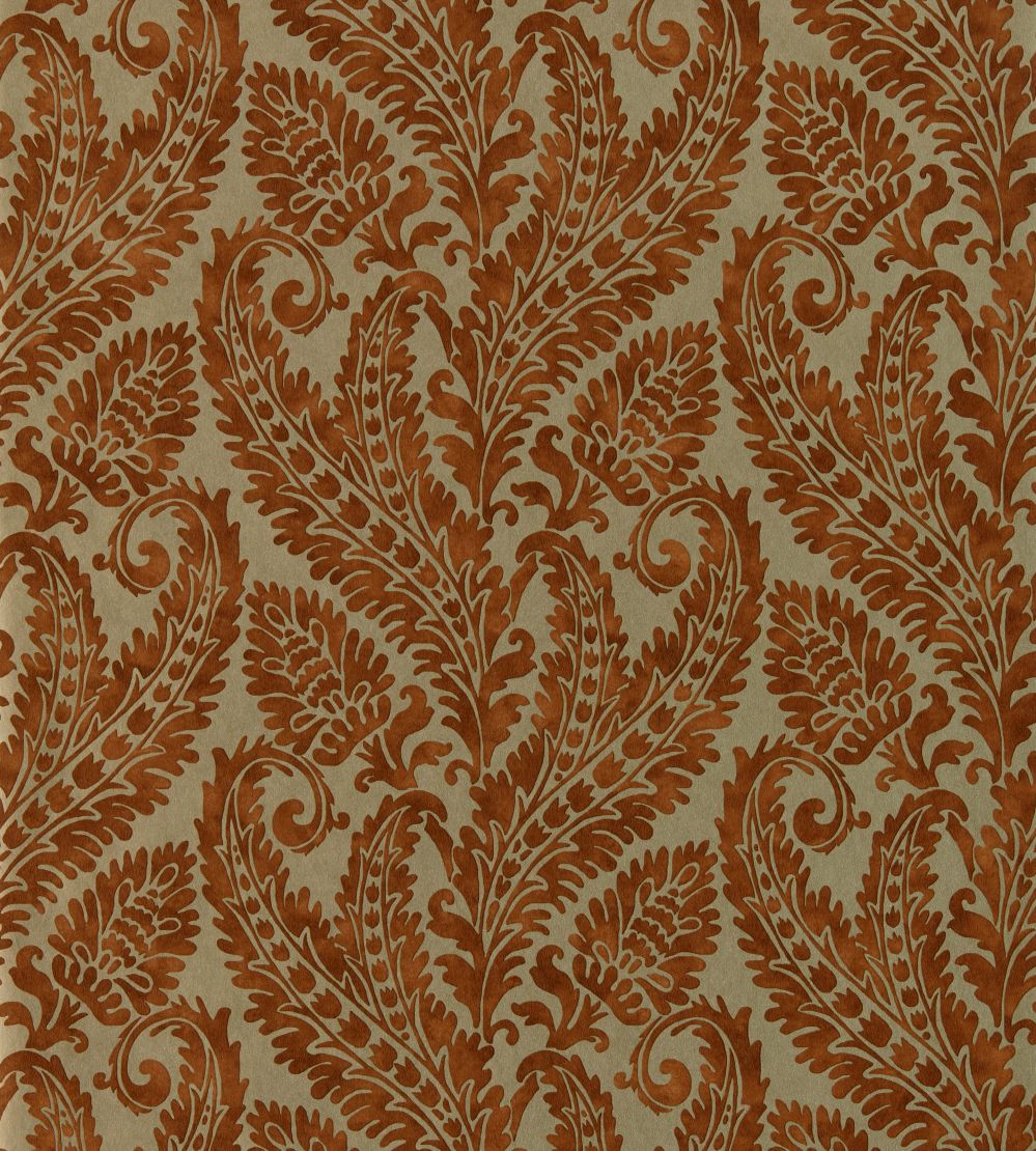 Regale Wallpaper by Clarke & Clarke Russet/Gilver