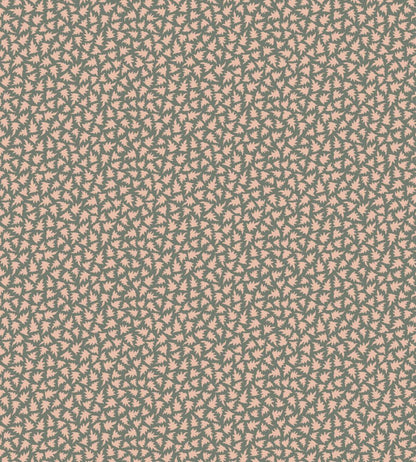 Renaissance Leaves Wallpaper by Farrow & Ball Green Smoke / Pink Cup