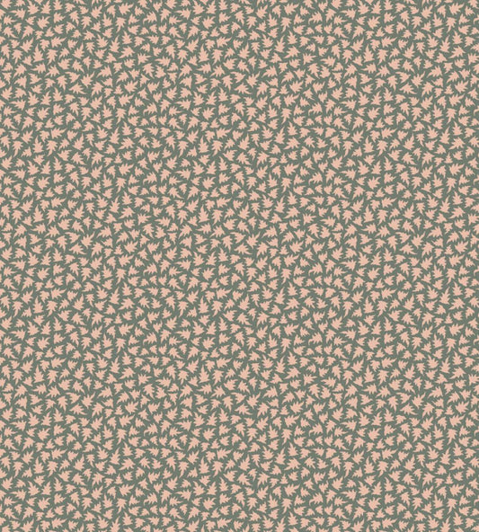 Renaissance Leaves Wallpaper by Farrow & Ball Green Smoke / Pink Cup