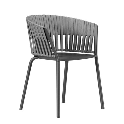 Ria Open Weave Armchair by JANUS et Cie in Metallic Grey/Rock