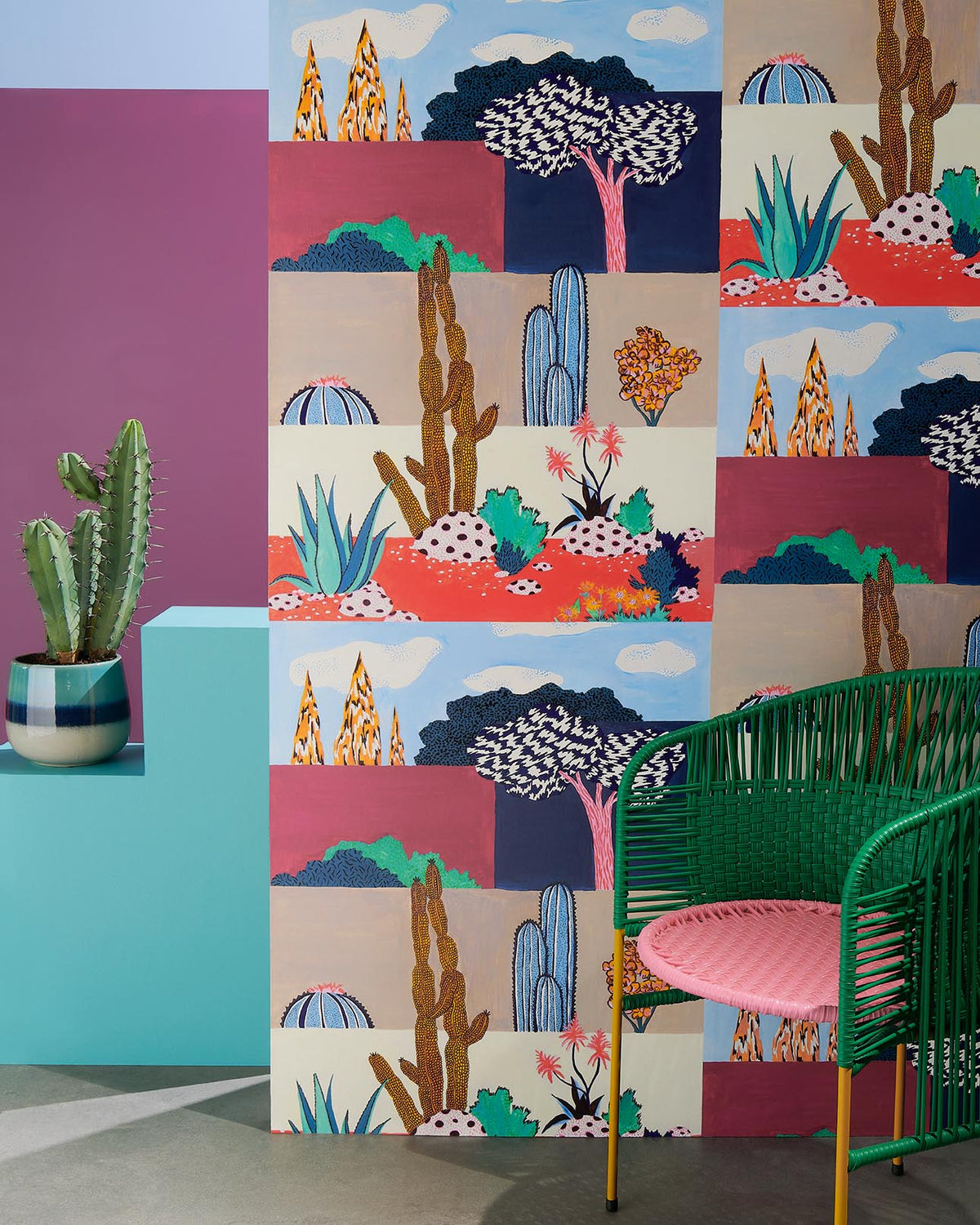 Riad Wallpaper by Pierre Frey shown in a room setting (view 2)