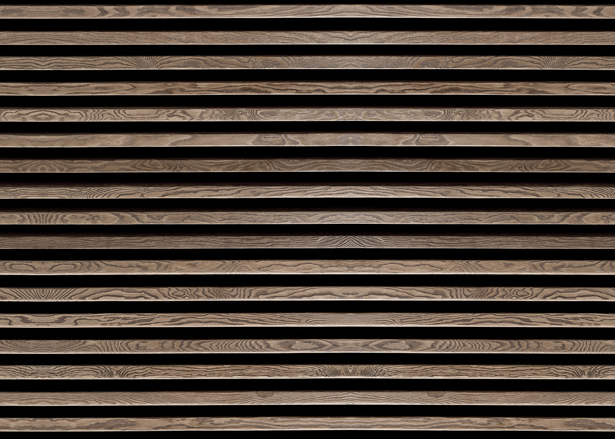 Rib Wood Horizontal Oak mural by Rebel Walls