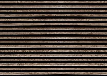 Rib Wood Horizontal Oak mural by Rebel Walls