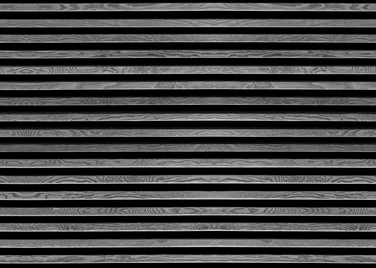 Rib Wood Horizontal Gray mural by Rebel Walls