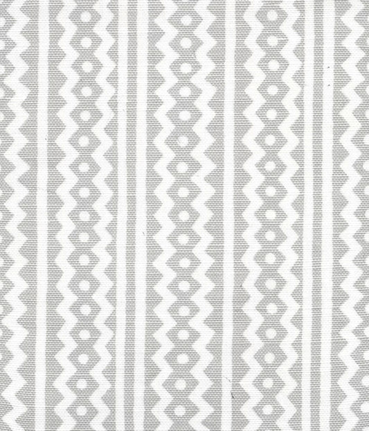 Ric Rac Pale Gray on White Linen Cotton fabric by Alan Campbell