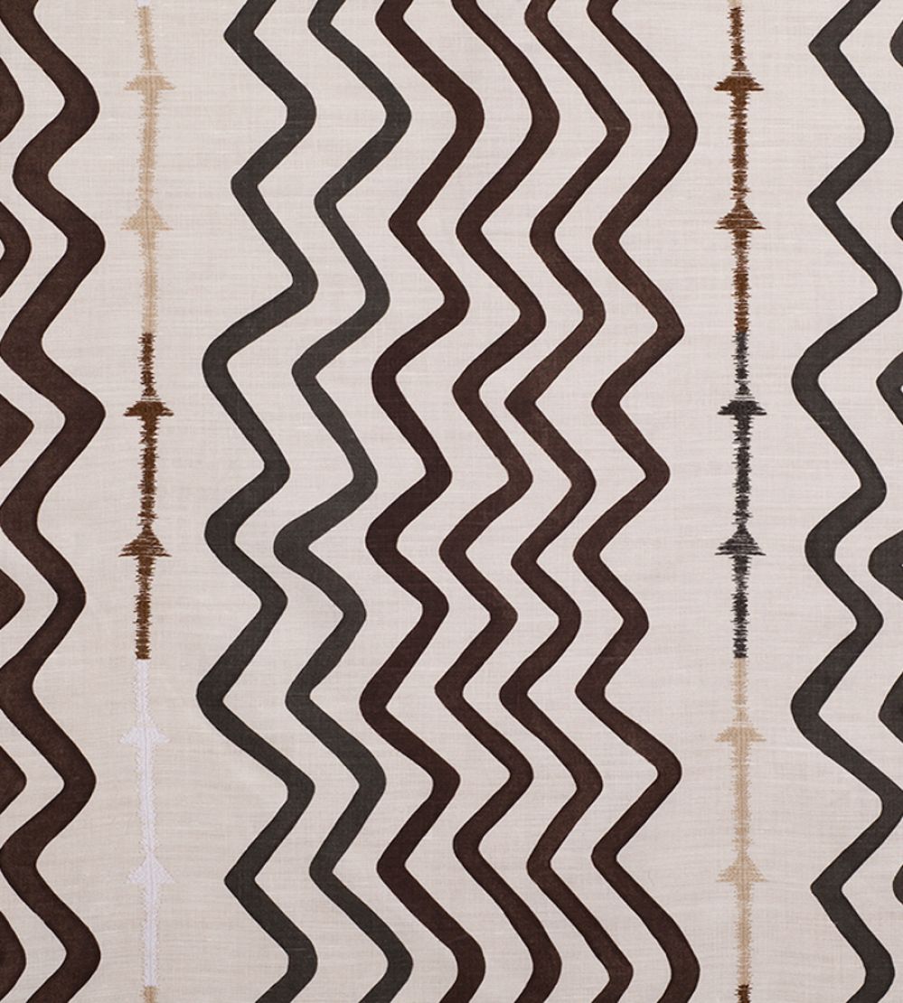 Rick Rack Fabric by Christopher Farr Cloth Chocolate