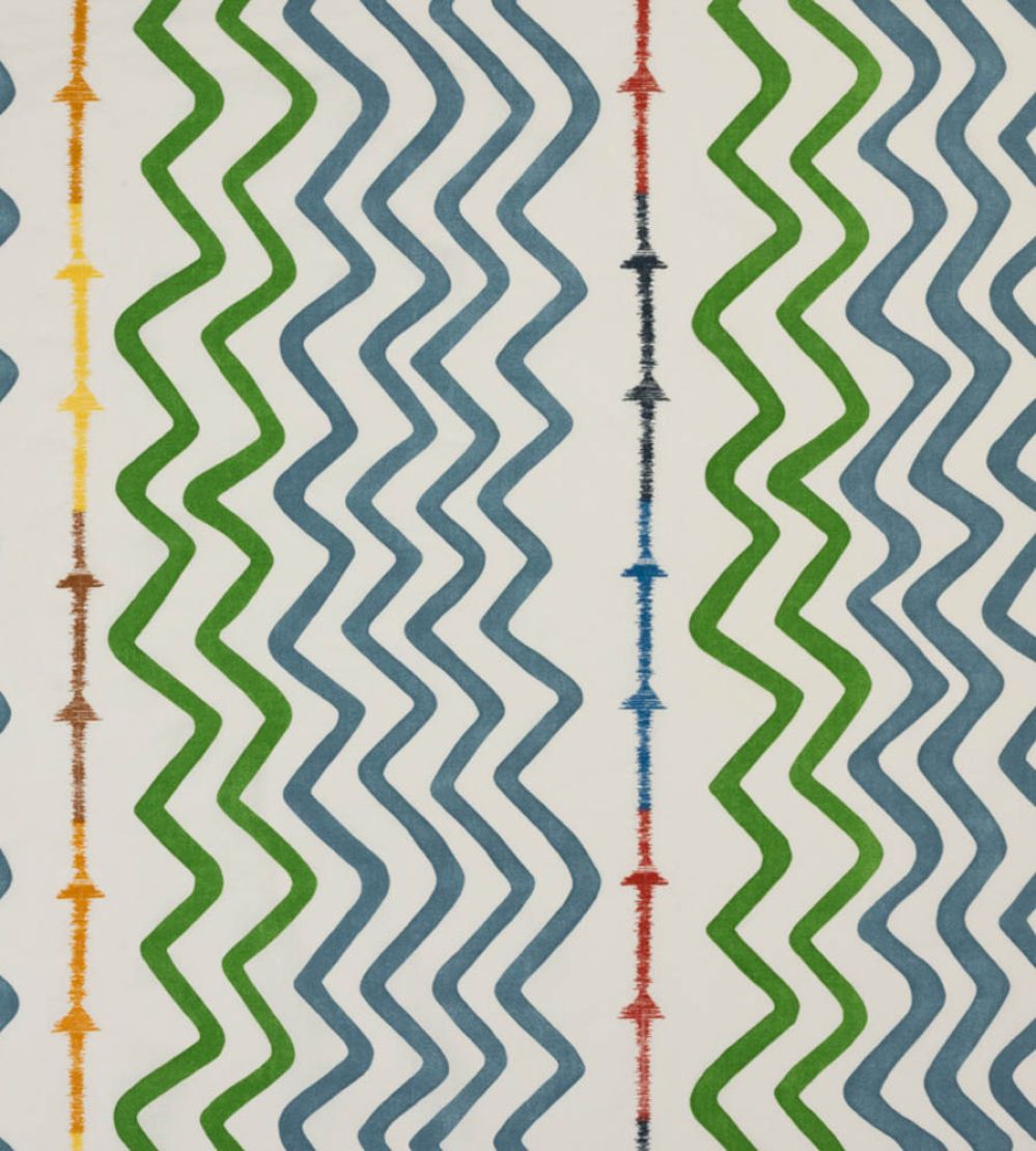 Rick Rack Fabric by Christopher Farr Cloth Green