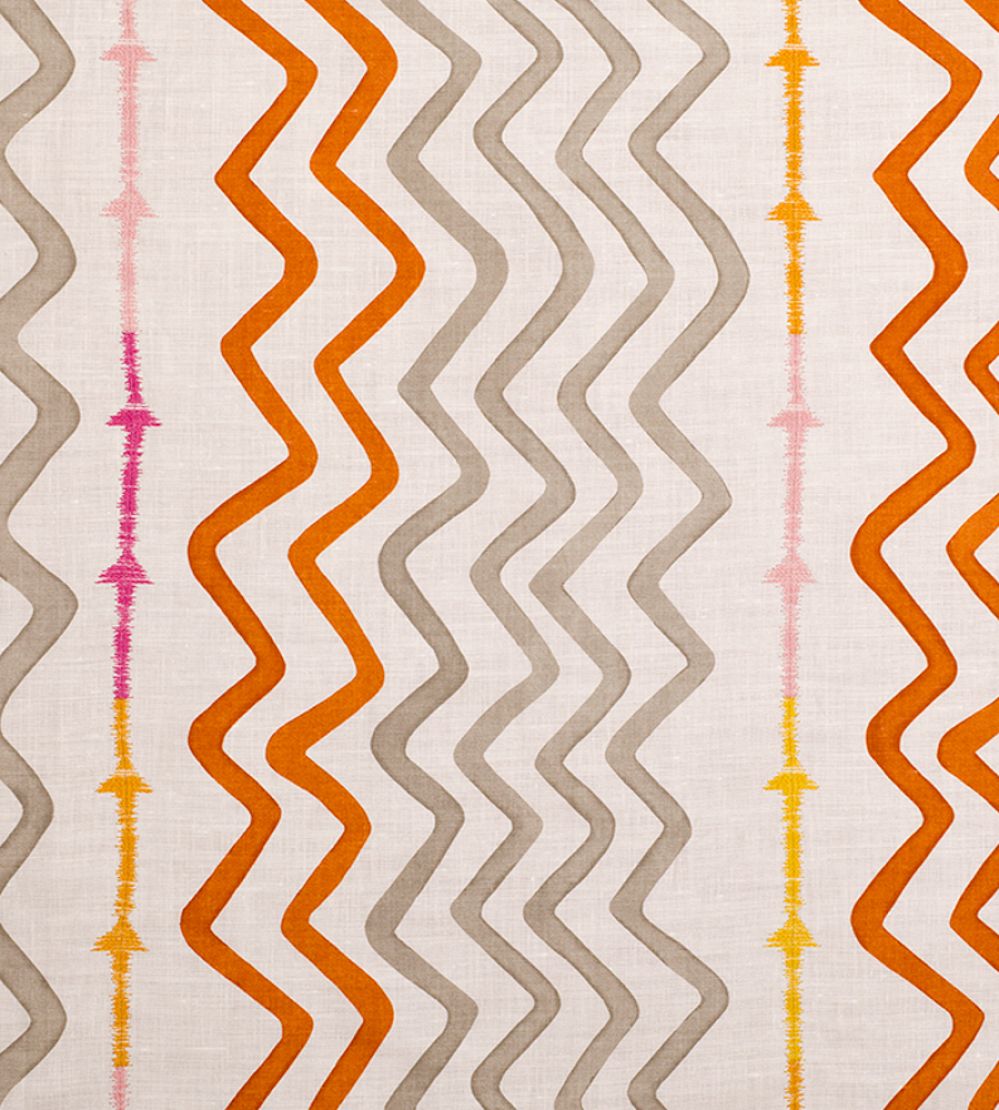 Rick Rack Fabric by Christopher Farr Cloth Orange