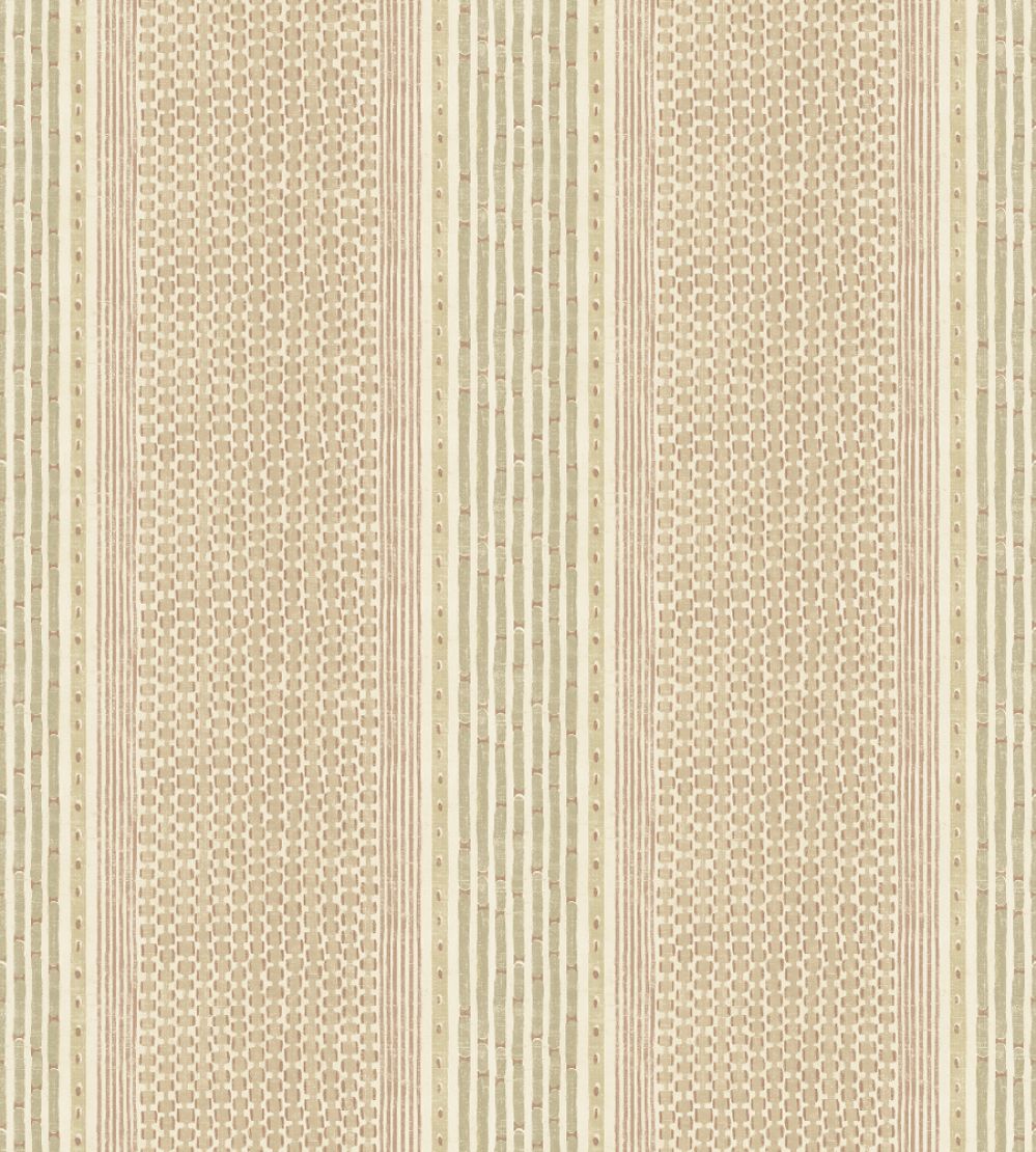 Rita Stripe Wallpaper by Josephine Munsey Blush and Soft Olive