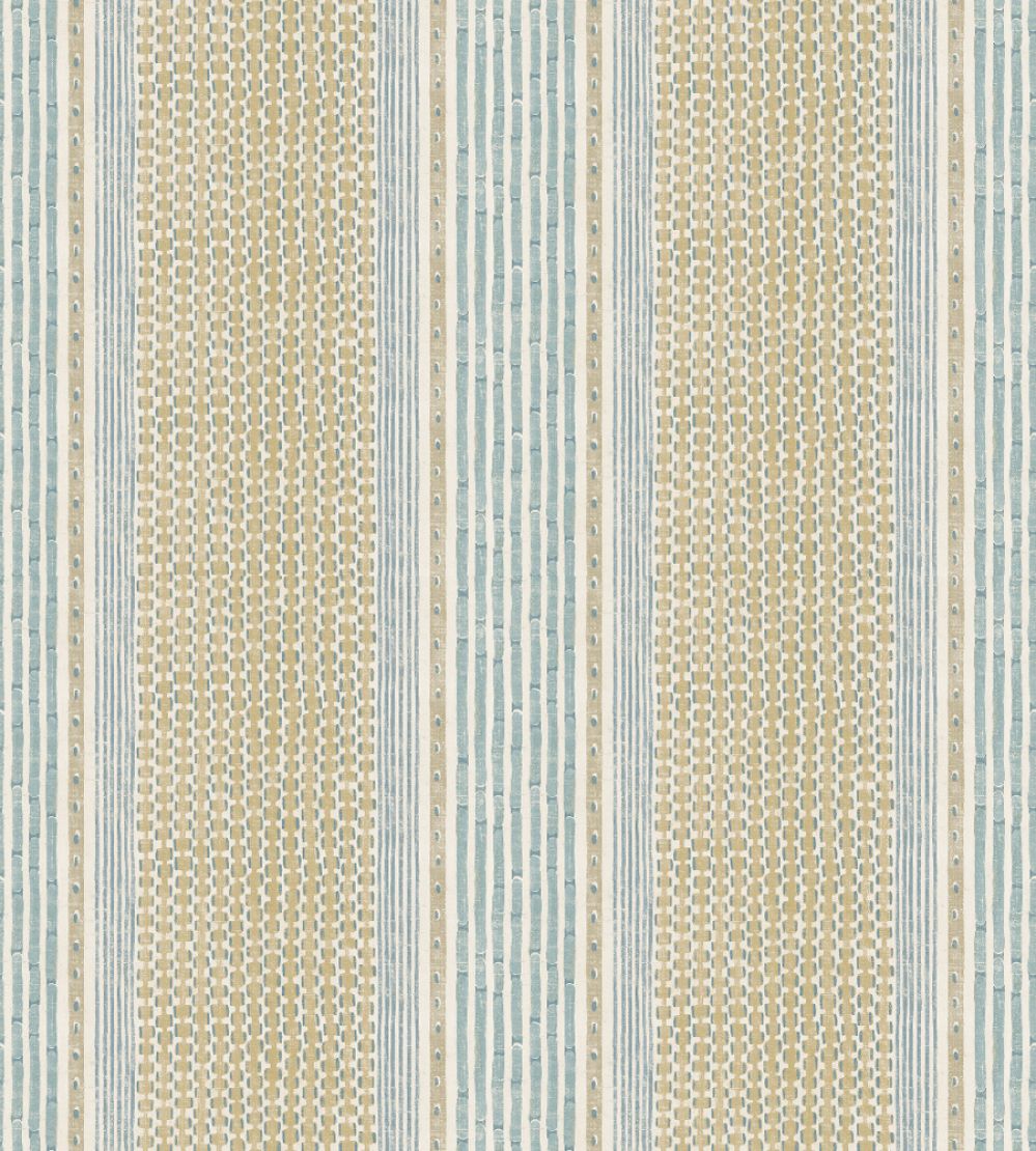 Rita Stripe Wallpaper by Josephine Munsey Lemon and Light Blue