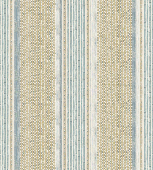 Rita Stripe Wallpaper by Josephine Munsey Lemon and Light Blue