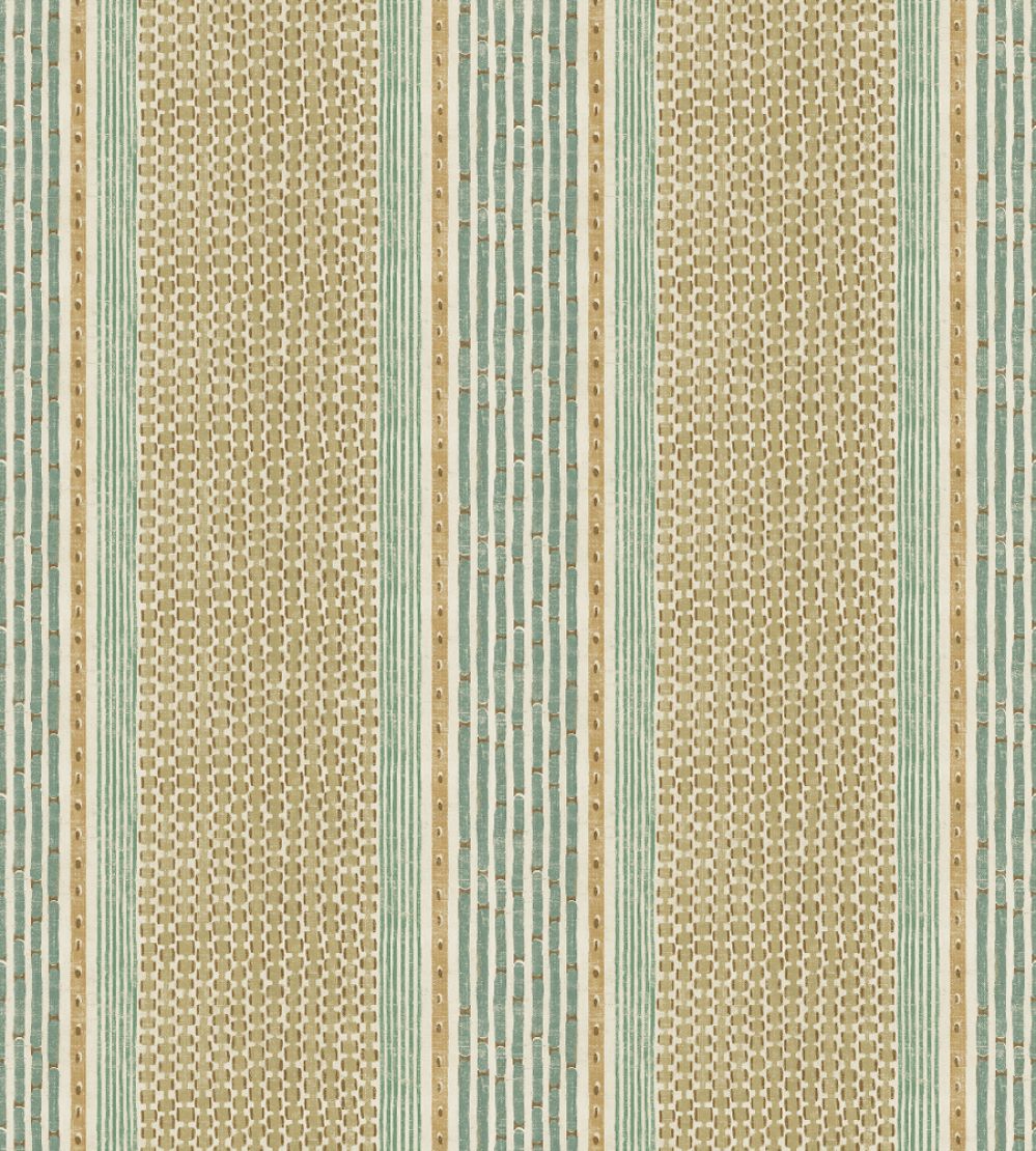 Rita Stripe Wallpaper by Josephine Munsey Quince and Petrol