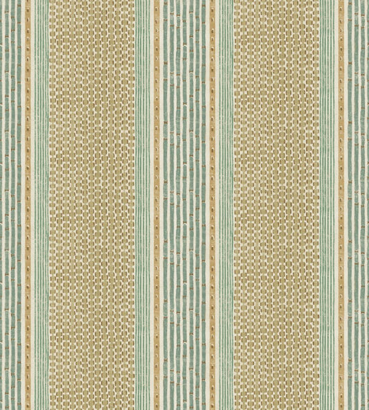 Rita Stripe Wallpaper by Josephine Munsey Quince and Petrol