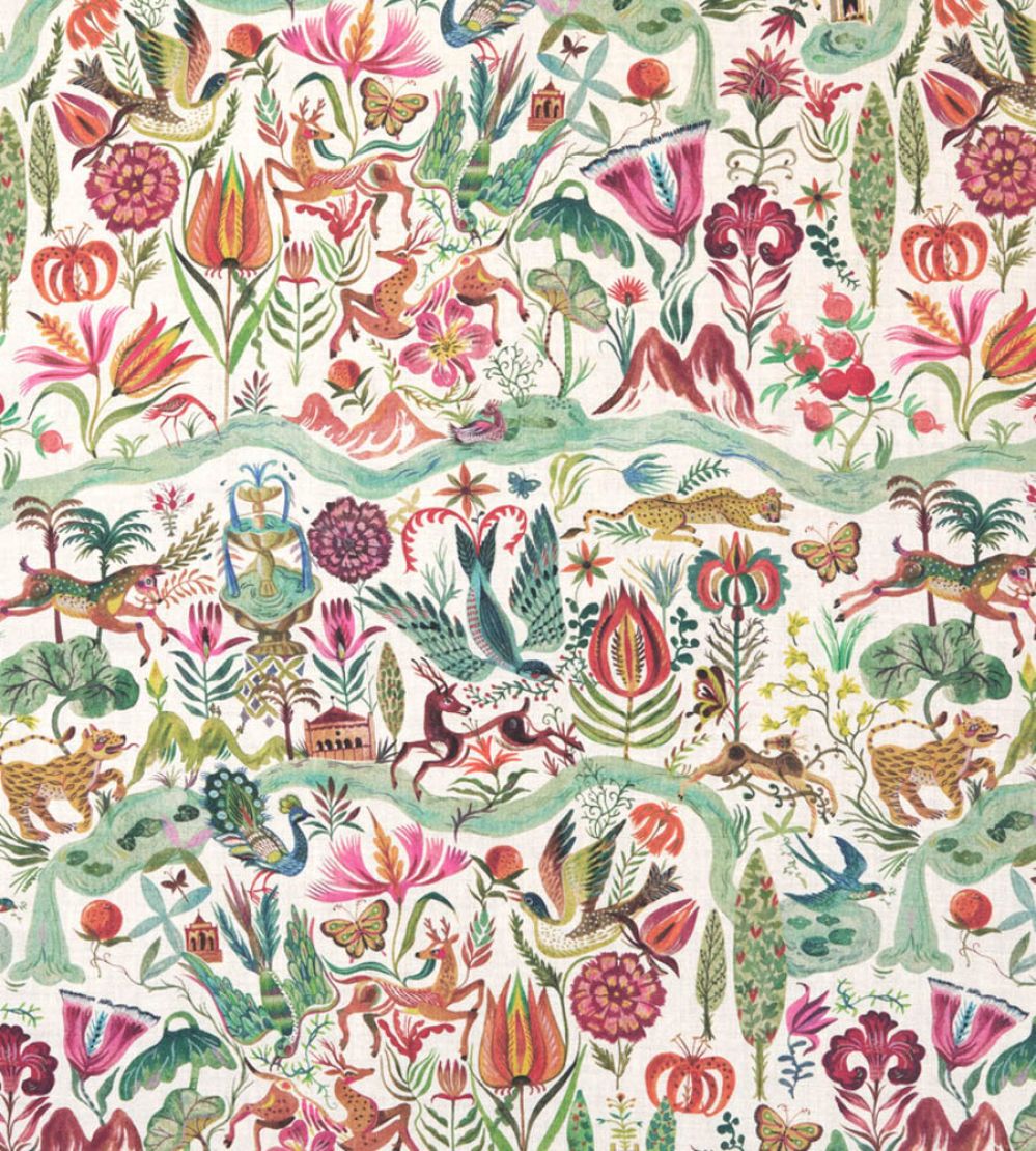 River of Joy Fabric by Christopher Farr Cloth Orange