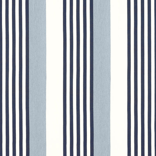 Riviera Stripe Fabric by Thibaut in Oxford Blue & Navy (FWW81768)