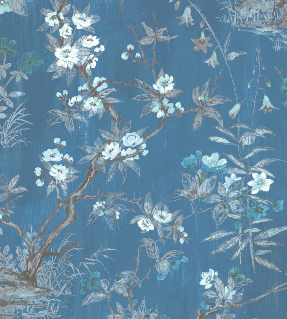 Rivington Wallpaper by Woodchip & Magnolia China Blue