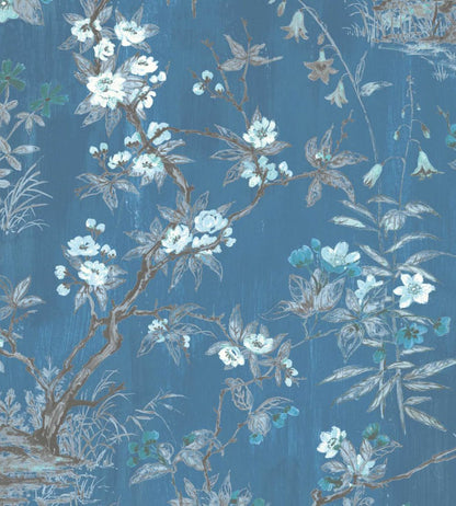 Rivington Wallpaper by Woodchip & Magnolia China Blue