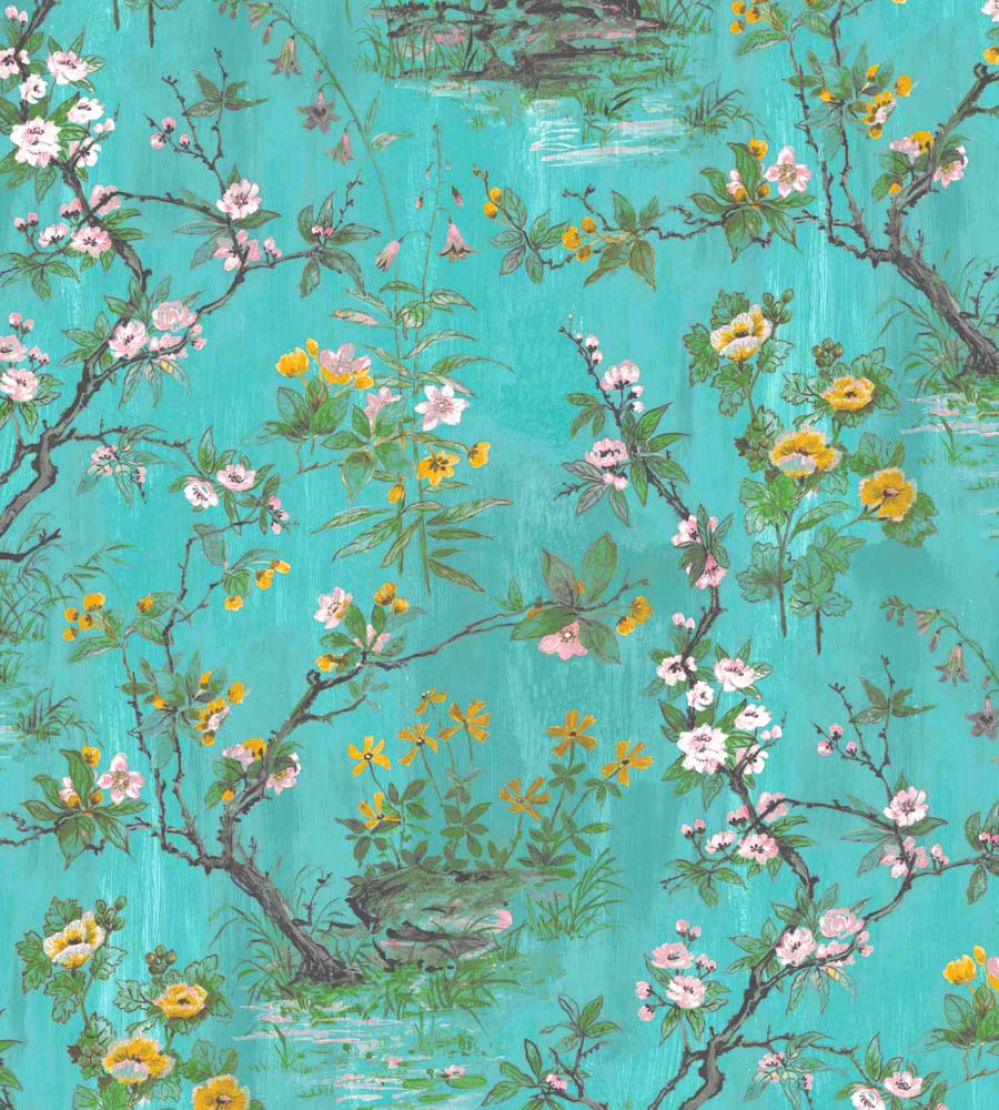 Rivington Wallpaper by Woodchip & Magnolia Teal