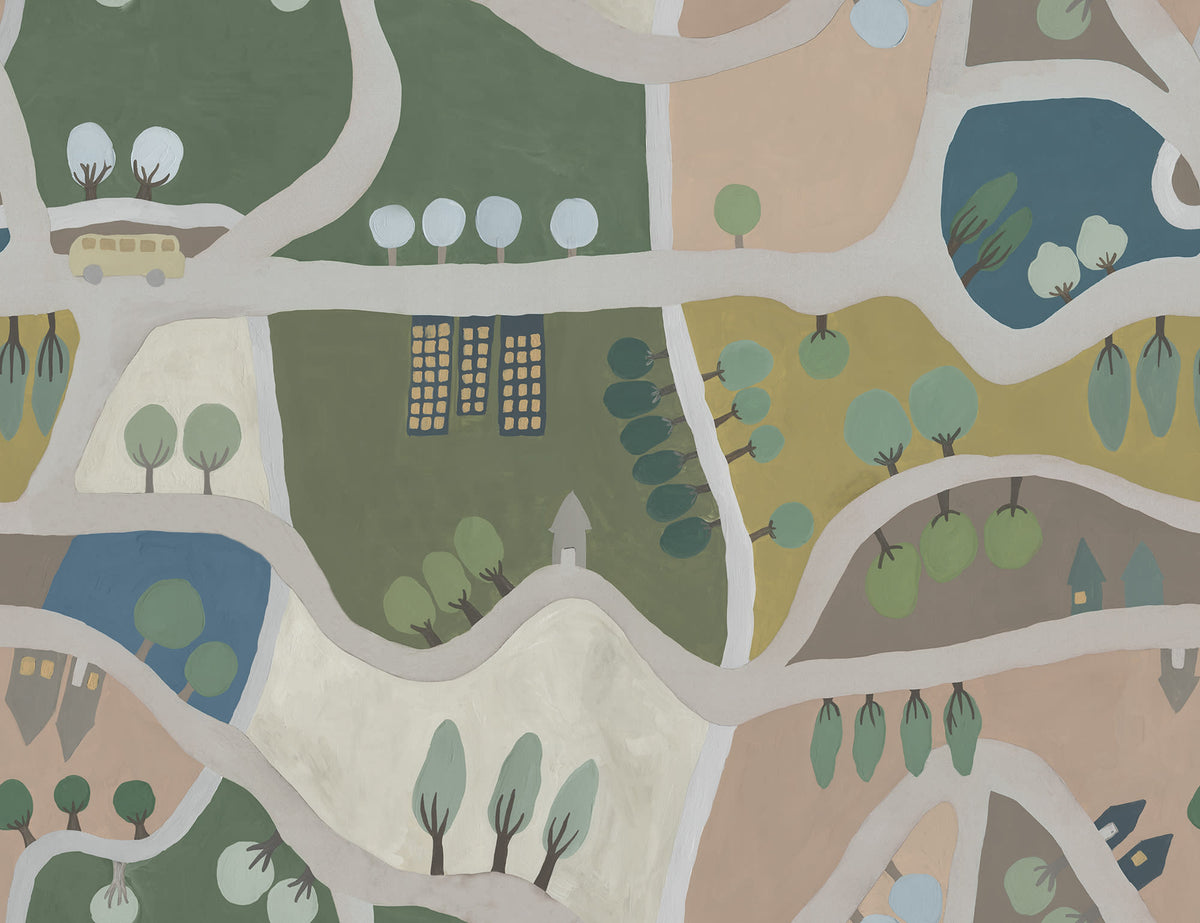 Road Trip Pastel mural by Rebel Walls