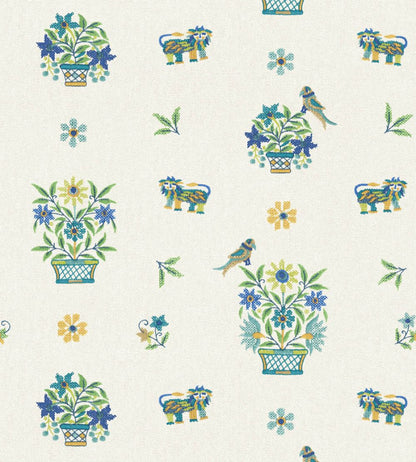 Roar Stitch Wallpaper by GP & J Baker Blue/Green