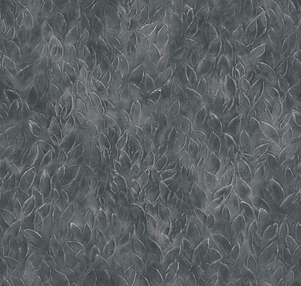 Rob Leaves wallpaper by Coordonné in Onyx, flat pattern view