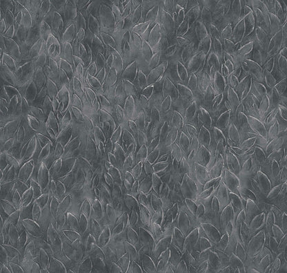 Rob Leaves wallpaper by Coordonné in Onyx, flat pattern view