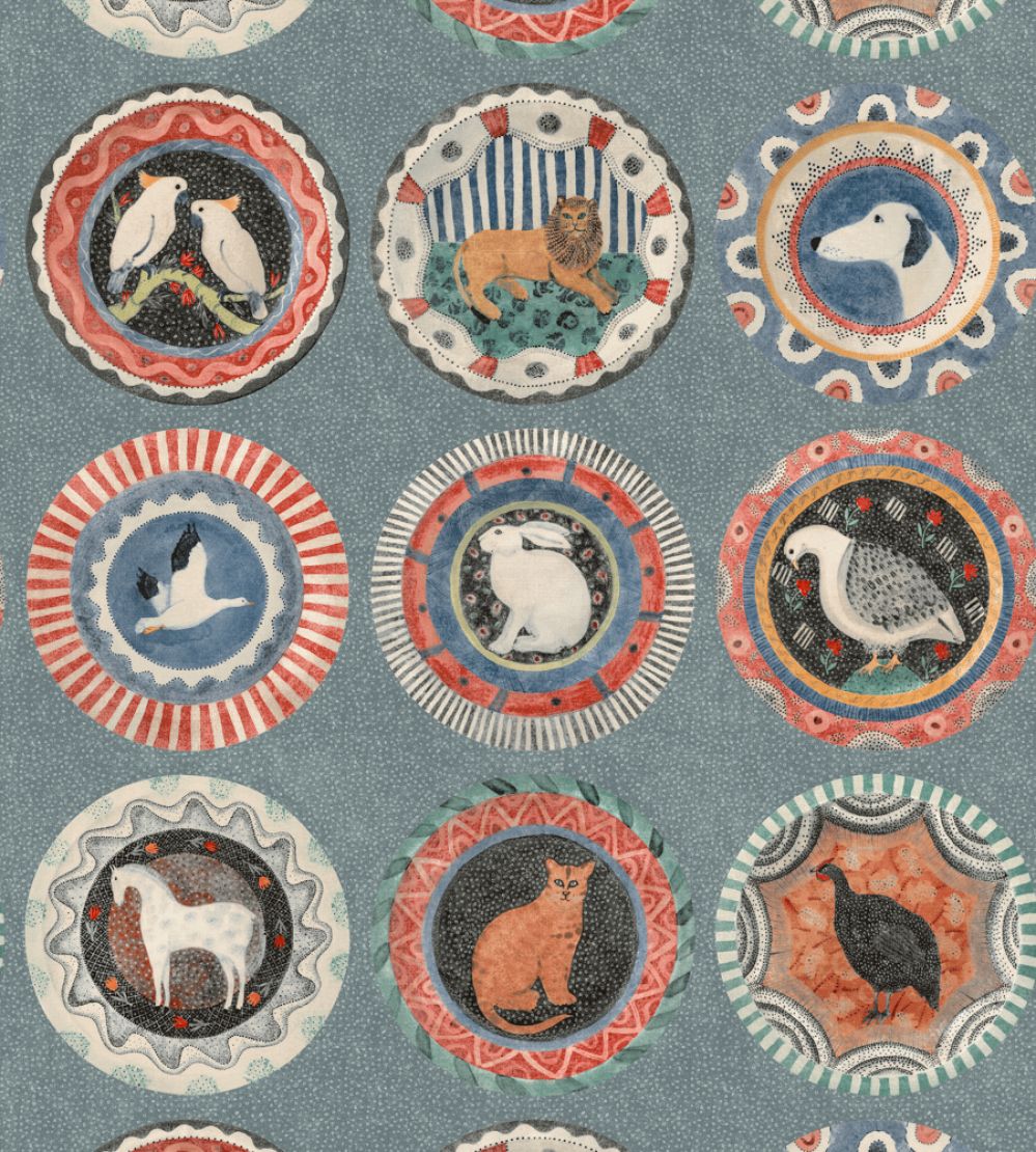 Robina's Dinner Party Wallpaper by GP & J Baker Teal