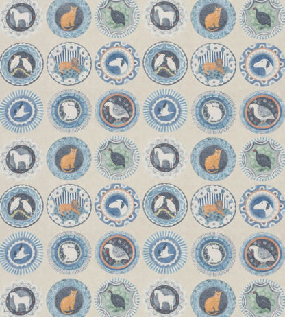 Robina's Dinner Party Fabric by GP & J Baker Blue