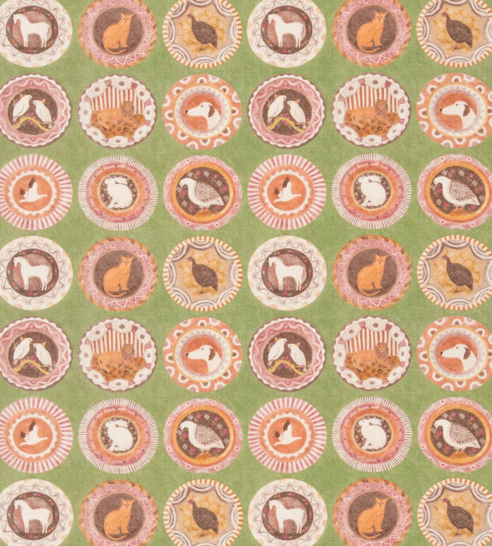 Robina's Dinner Party Fabric by GP & J Baker Green