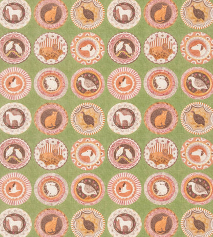 Robina's Dinner Party Fabric by GP & J Baker Green