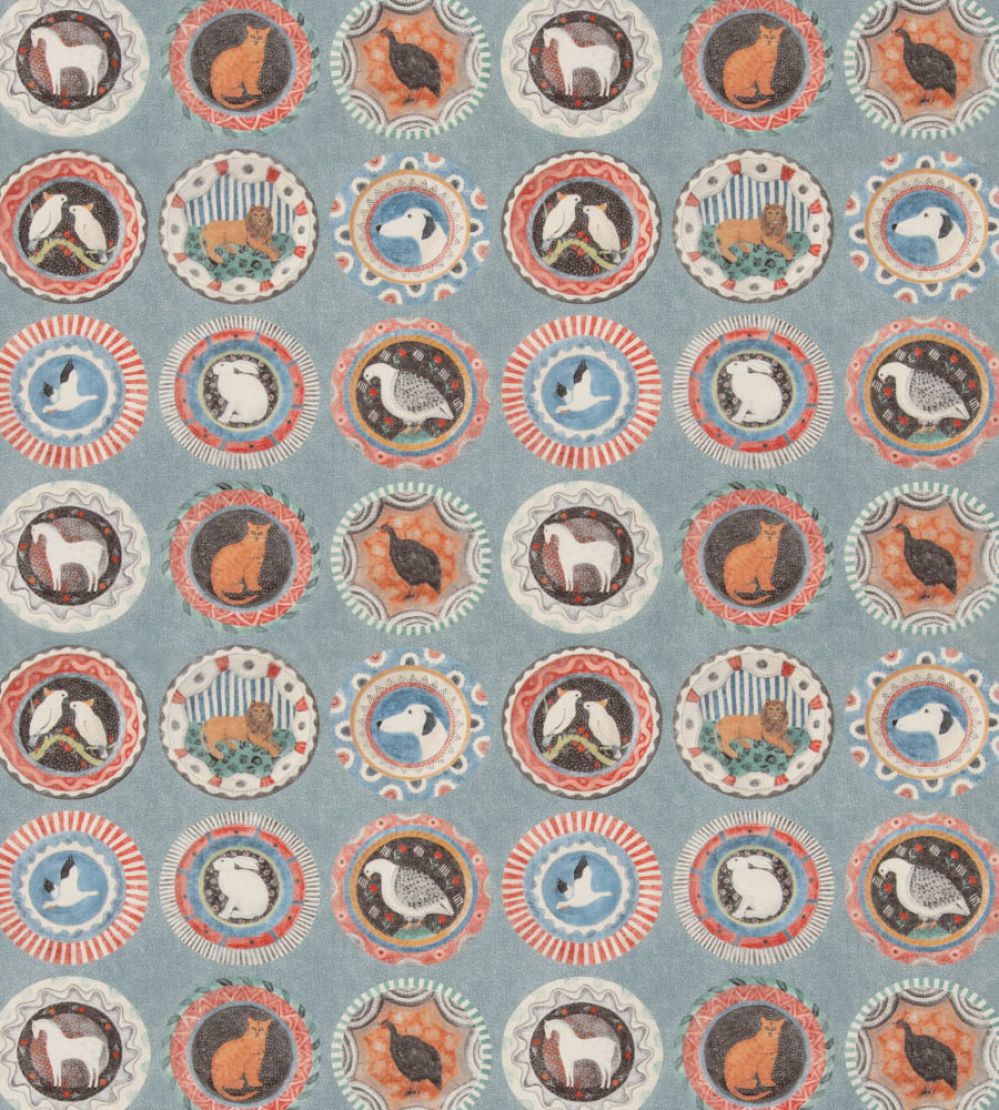 Robina's Dinner Party Fabric by GP & J Baker Teal