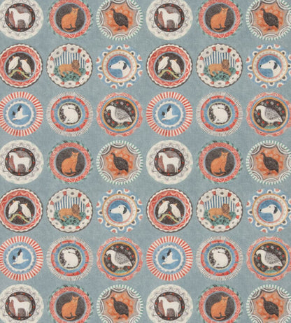Robina's Dinner Party Fabric by GP & J Baker Teal