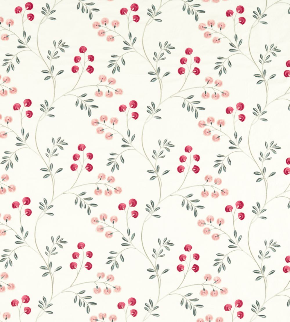 Rochelle Fabric by Clarke & Clarke Blush/Raspberry