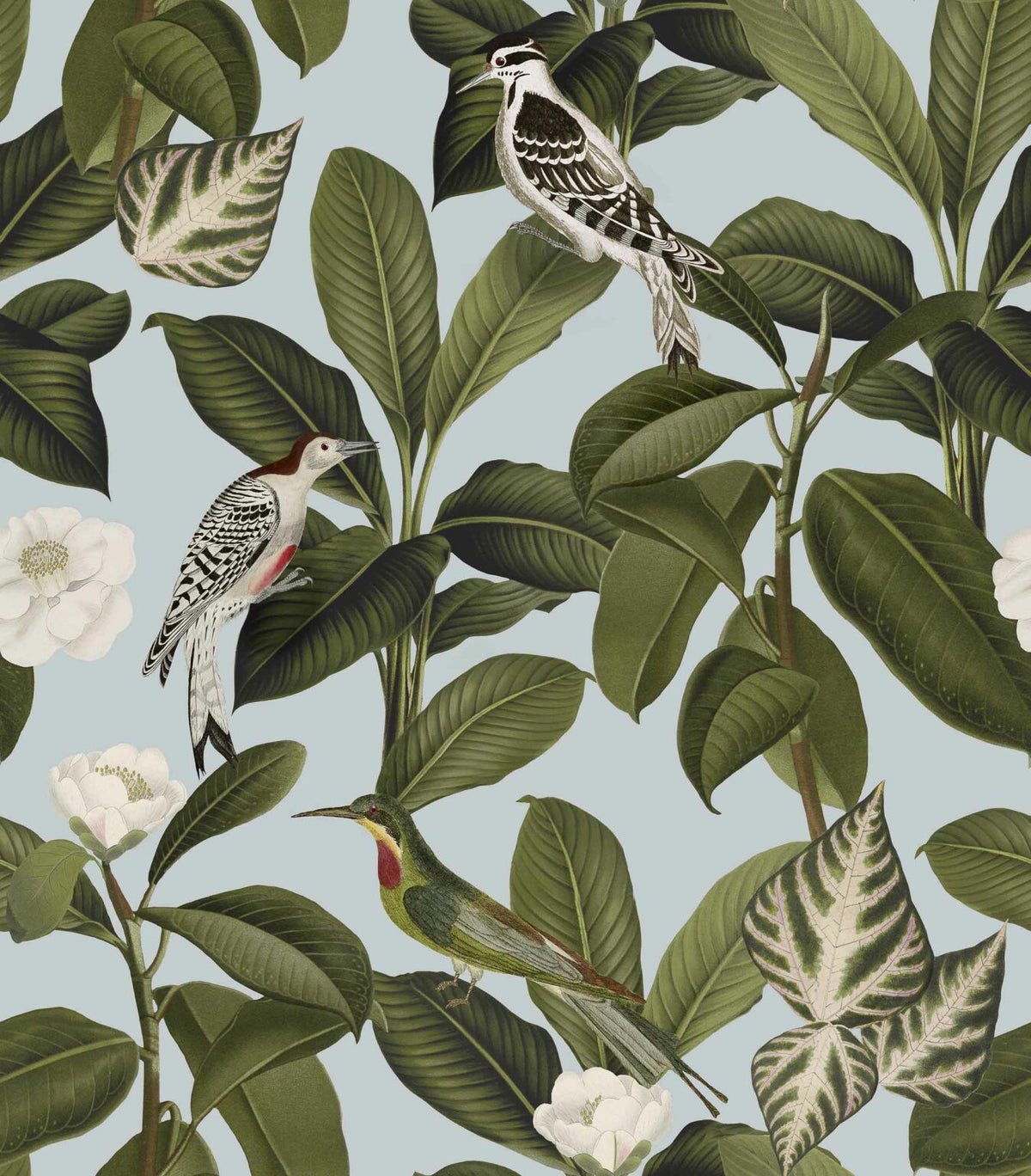 Rocio wallpaper by Coordonné in Cielo, flat pattern view