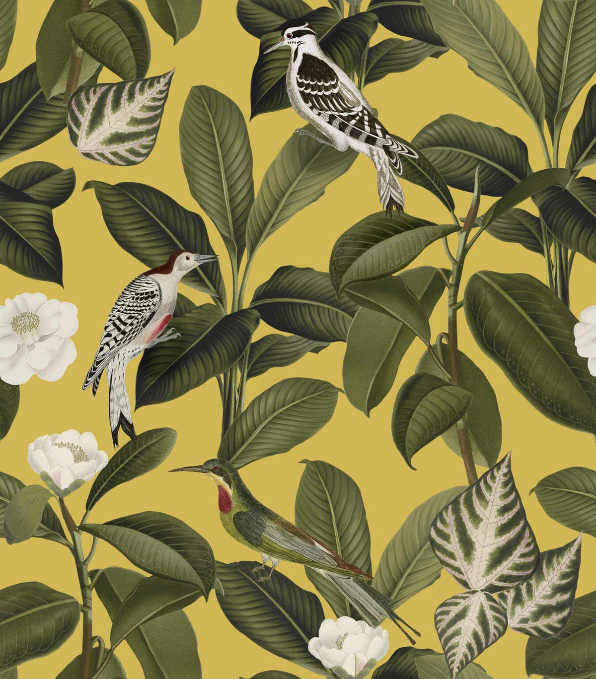 Rocio wallpaper by Coordonné in Cúrcuma, flat pattern view