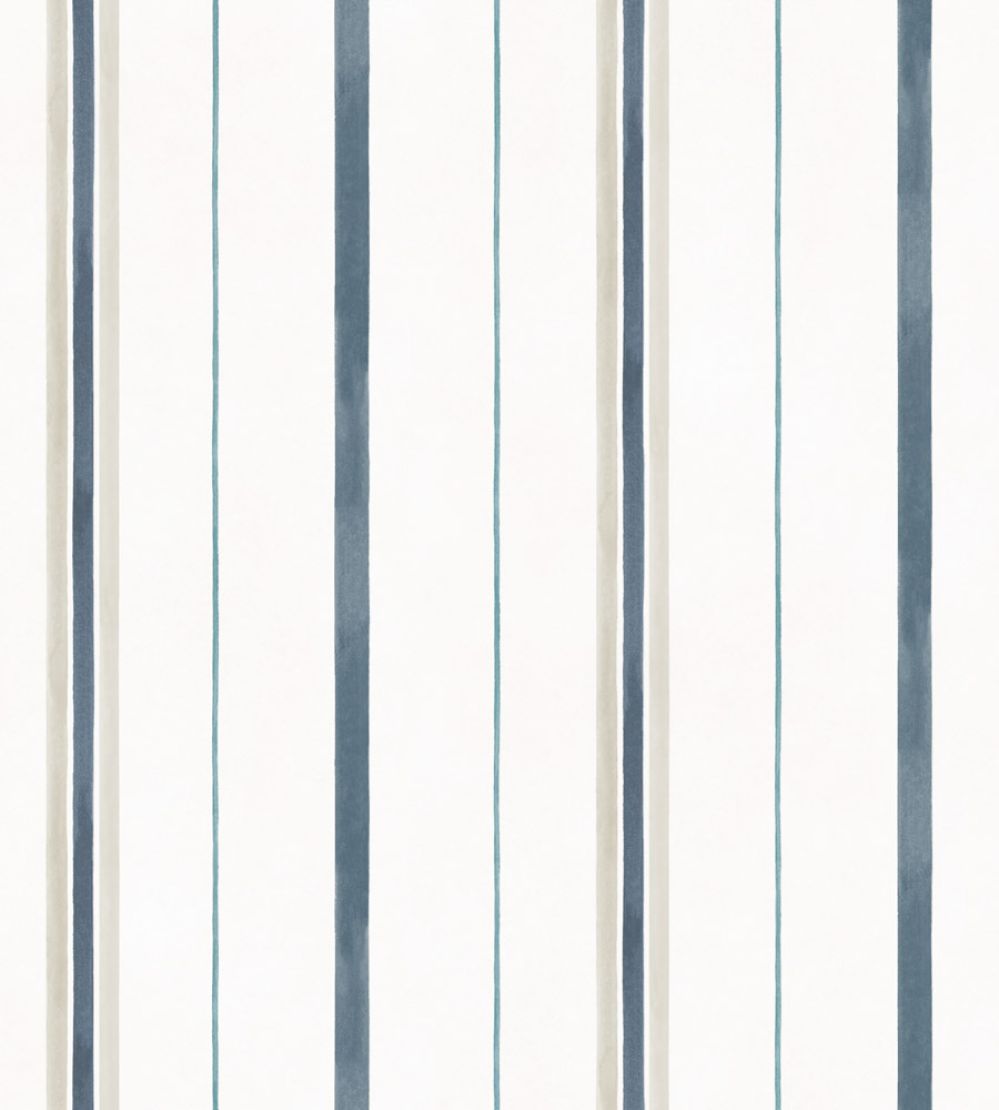 Rolling Stripes Wallpaper by Coordonne Aqua