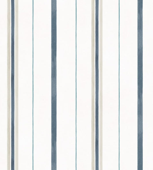 Rolling Stripes Wallpaper by Coordonne Aqua