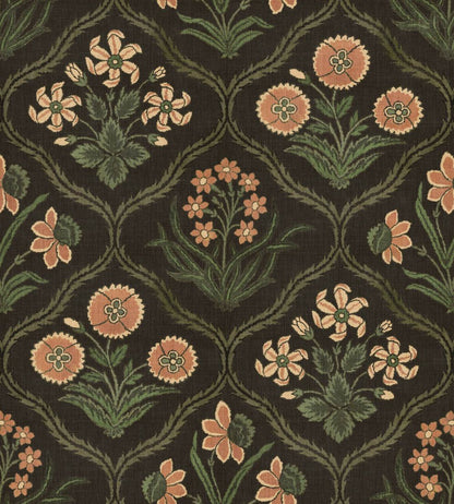 Rosa Wallpaper by Sandberg Charcoal