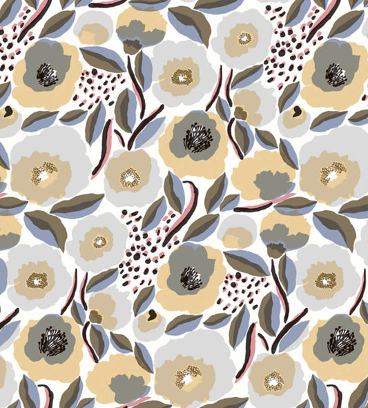 Rosarium Wallpaper by Marimekko Blue/Sand