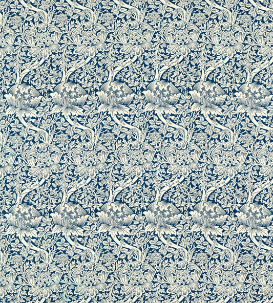 Rose & Thistle Fabric by Morris & Co Indigo