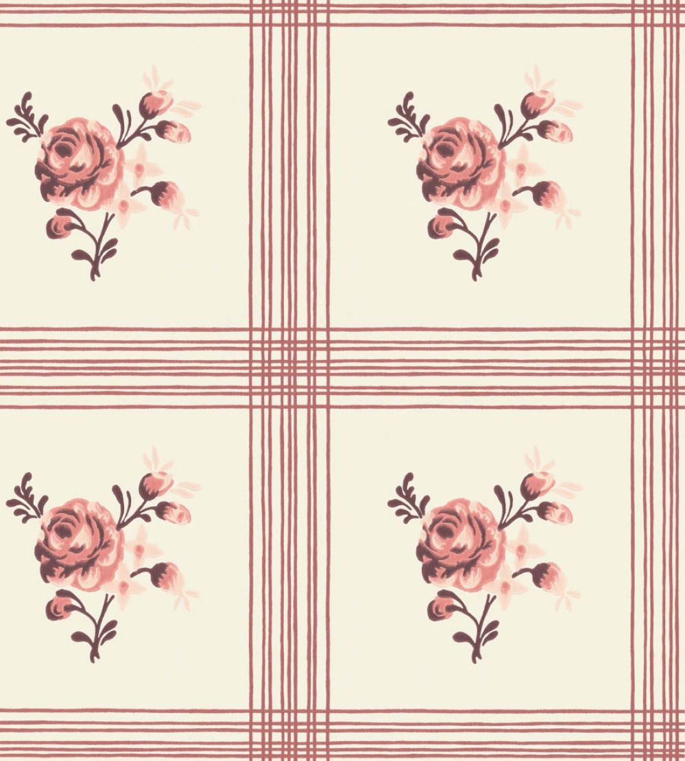 Rose Wallpaper by Langelid Von Bromssen Faded Red