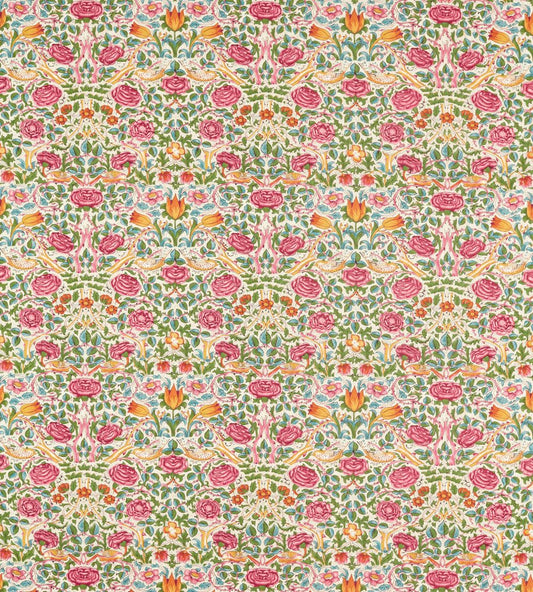 Rose Fabric by Morris & Co Boughs Green/Rose