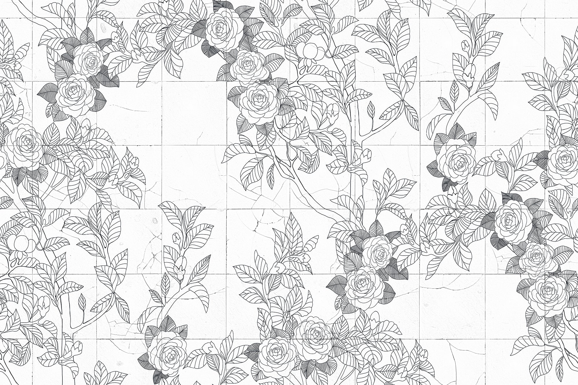 Rose Tiles Mural by Rebel Walls | The ReBorn House