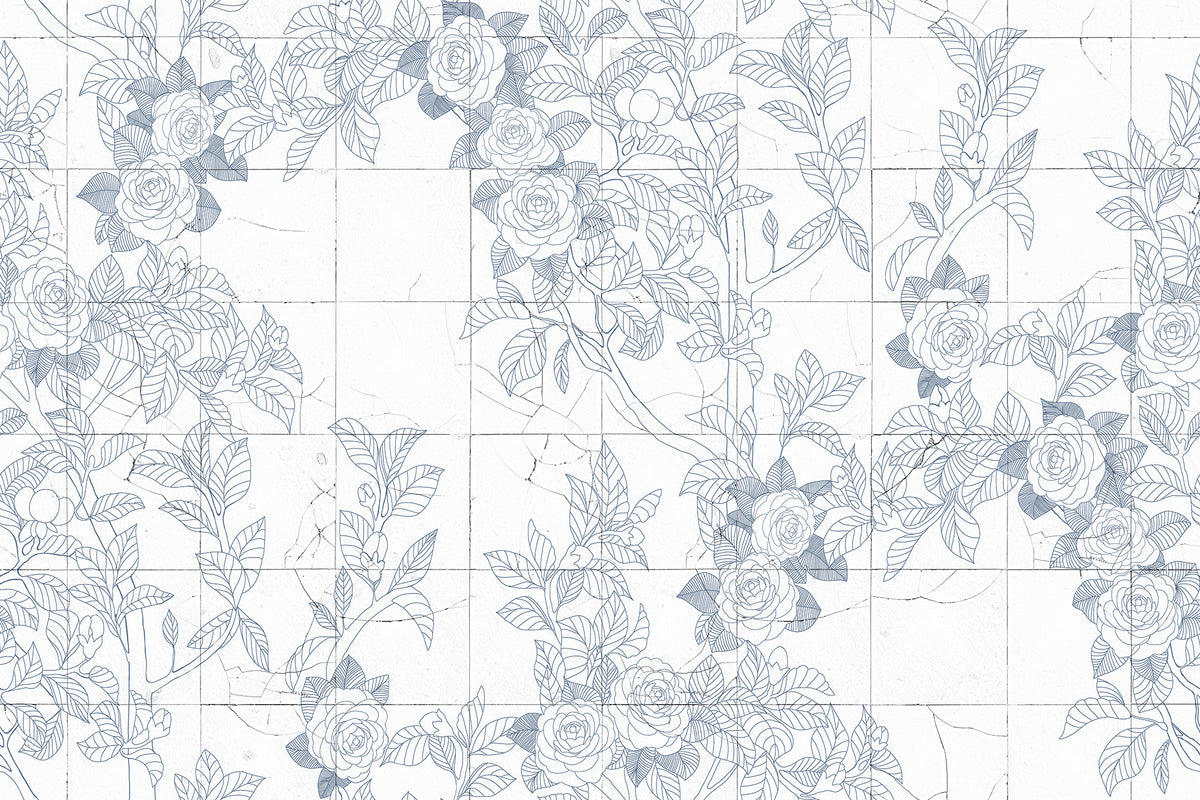 Rose Tiles Mural by Rebel Walls | The ReBorn House